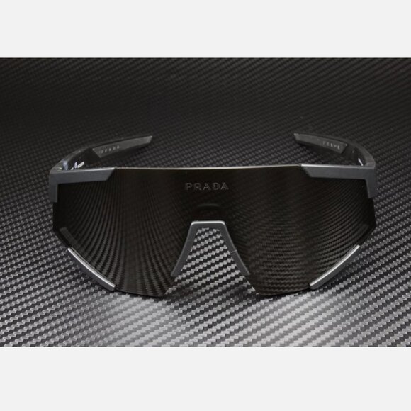 Prada Linea Black Rubber Men's 39mm Sunglasses - Picture 2 of 5